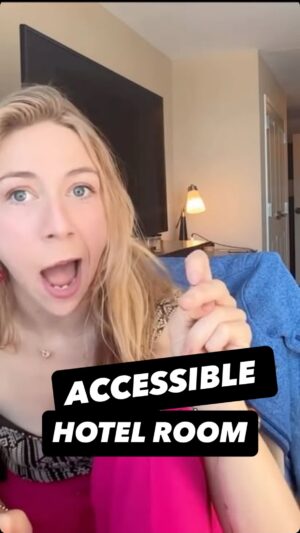 Tina Friml Instagram - I am SO QUALIFIED to talk about this, I’ve decided! 😀♿️
#accessibilitymatters #hotel #disabilities #cerebralpalsy #tinafriml #ontour