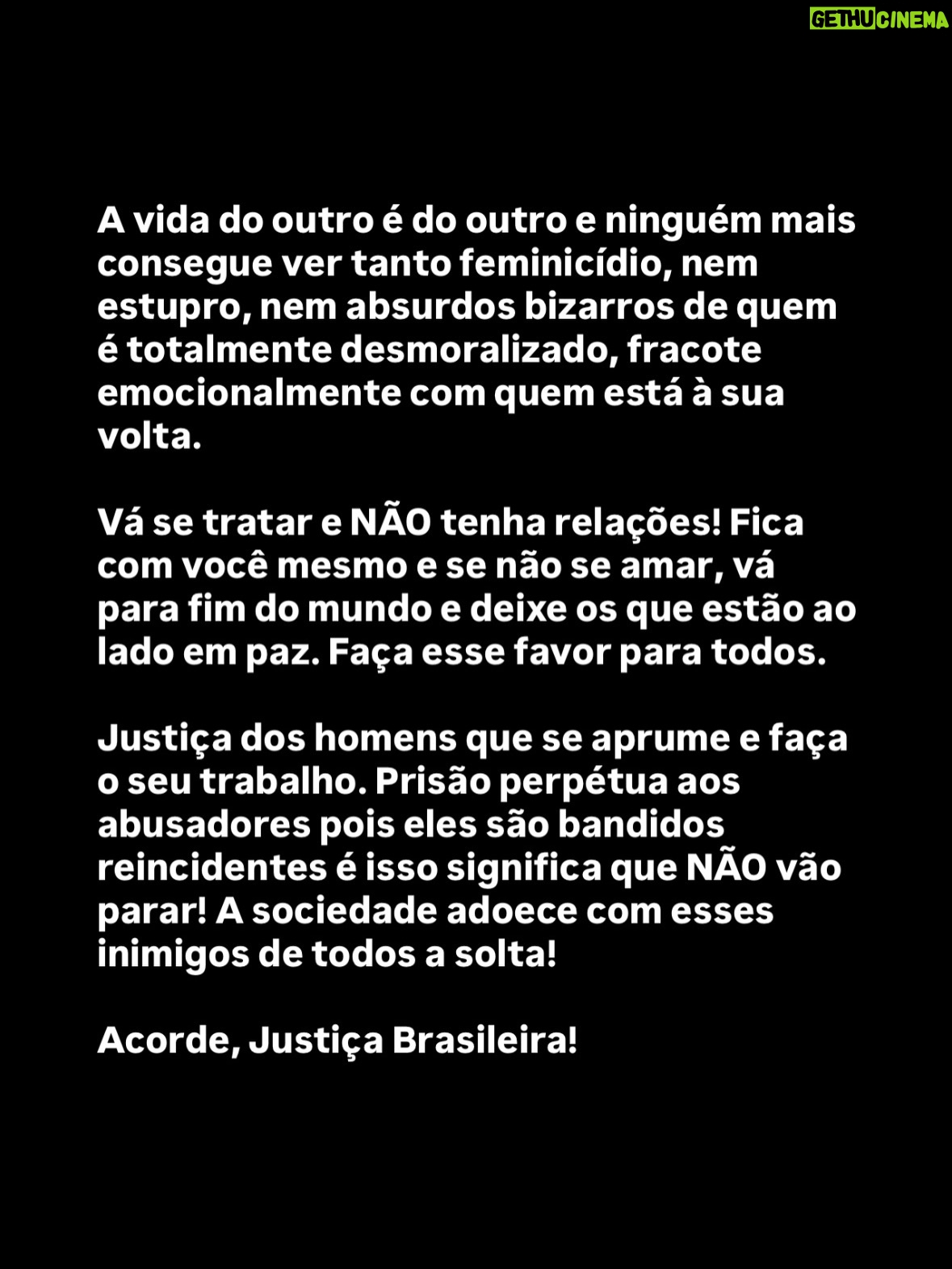 Vanessa da Mata - 27.4K Likes - Chega! Acorde, Justiça Brasileira!!! 
@camaradosdeputados @senadofederal @cmulhercamara @ccjc.cd @senadomulher @mmulheres @secretariadamulhercd @mjspgov supremotribunalfederal @govbr