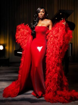 Wendy Osefo Instagram - Class Dismissed 💅🏾💋… #RHOP Reunion loading. 

Stylist: @parischea 
Makeup: @already_perfect 
Hairstylist: @jooeljames 
Outfit designer: @sergiohudson 
Feather Jacket:  @albinadyla 
Custom Jewelry: @hugokreit
Shoes: @femme_la 
📸: @sonejr