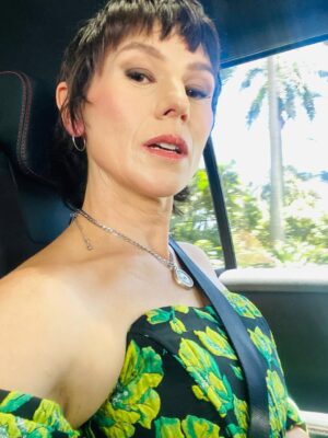 Yael Stone Instagram - Grateful to the @aacta ‘s for the nomination congratulations to the Queen Deb Mailman on her win. There are no red carpet photos taken so i’m sharing the shameless photos you send to your sister when she wants to see the lewk.
 
PS. My sister @elanastoneworld actually made the necklace I’m wearing. She forged it from the sterling silver nipple protectors we both used breastfeeding our kids! The most thoughtful gift I’ve ever received ❤️ love you Lanzini

PPS. Thank you to @gentlemanspolish for the beautiful hair and makeup