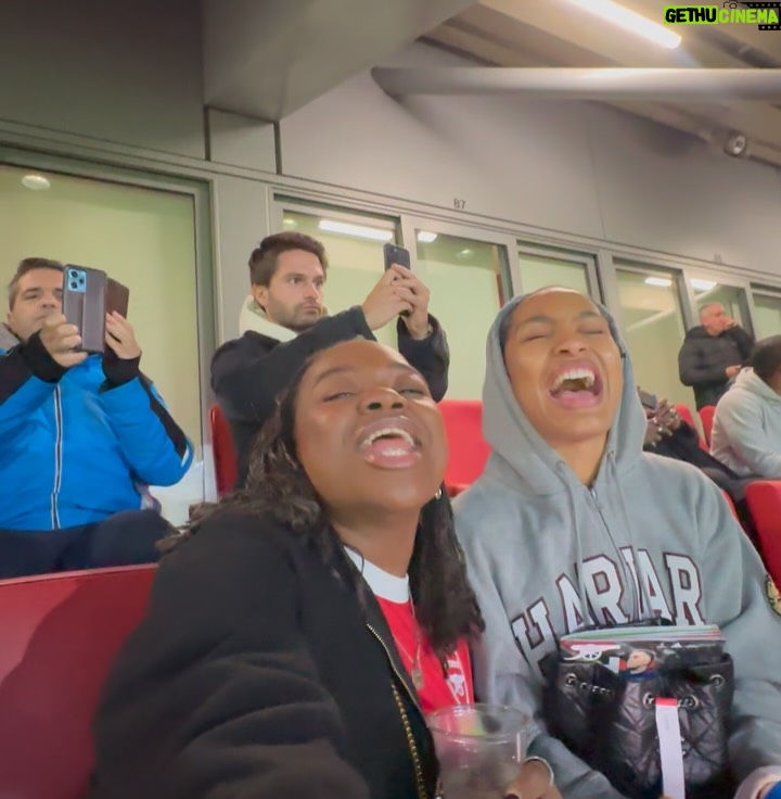 Yara Shahidi - 282.4K Likes - We make it look EZE 💥 Spent a perfect Sunday at my first @arsenal match … but it is far from my last (I couldn’t ask for a better partner to memorize all the chants with than @veekativhu 🤭)