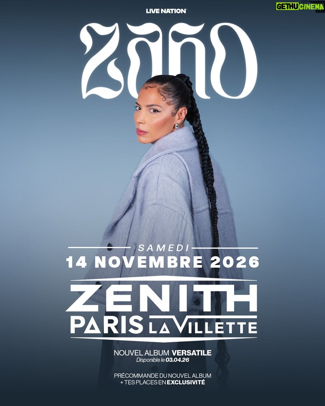 Zaho - 11.6K Likes - SURPRISES !!!! 
-Nouvel album VERSATILE dispo le 3 avril 2026 
-Concert au Zénith de Paris samedi 14 novembre 2026

Précommande du nouvel album et billetterie pour le Zénith ouverte dès maintenant ! (Lien dans la bio)